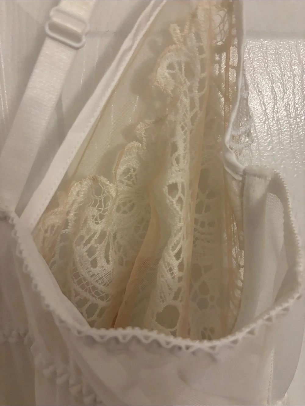 Lane Bryant White Sheer Lace Slip Chemise - Picture 5 of 6